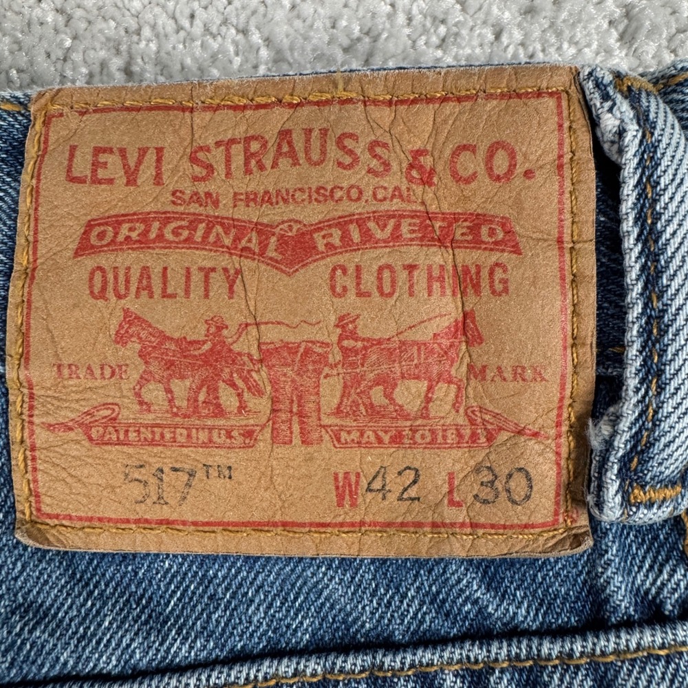 Levi's 517 Bootcut Jeans Mens 42x30 Blue Denim Classic Fit 2012 - Picture 3 of 16